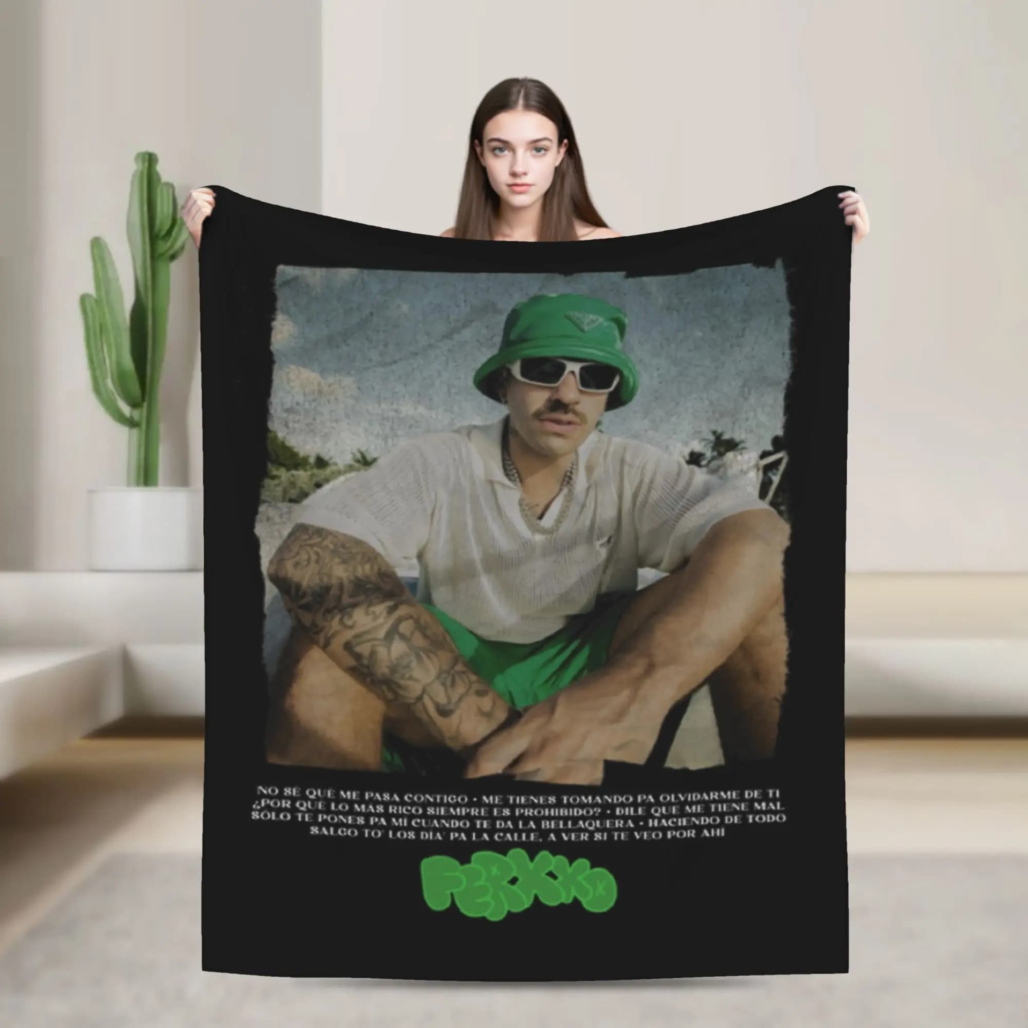 Feids Ferxxos Art Green Blankets Velvet Textile Decor Portable Lightweight Thin Throw Blankets for Bed Outdoor Quilt