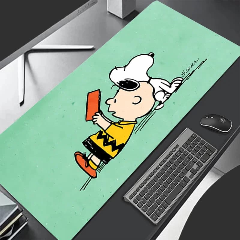 Tappetino per mouse XL Lockedge Accessori da gioco di grandi dimensioni Computer Gamer Tappetino per tastiera Tappetino per mouse Scrivania XXL Cartoon Snoopy Mousepad Per regalo