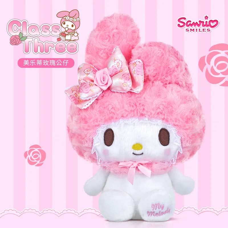 30CM Genuino Sanrio Rose Serie Hello Kitty Melody Peluche Peluche Anime Doll Compleanno Regalo Di Natale Per La Ragazza