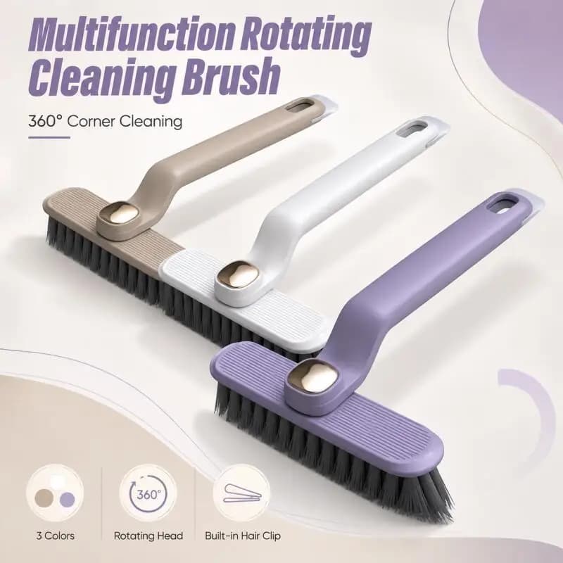 360 Rotating Crevice Cleaning Brush Set for Bathroom, Bathtub, Kitchen and Tight Corners