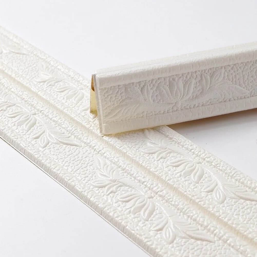 3D Foam Wall Trim Line Skirting Border Self-Adhesive Waterproof Baseboard Wallpaper Wall Sticker For Room Home Decor 230cm