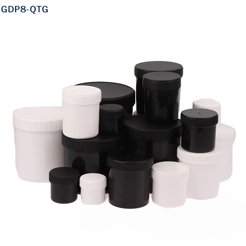 NUOVO 1 pz Vasetto in Plastica Bianco/Nero da 30-1000ml, Contenitore Vuoto per Maschere, Creme, Alimenti, Cosmetici, Scatola per Trucchi