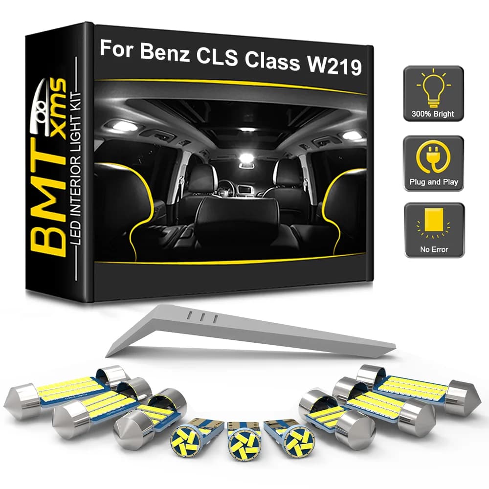BMTxms 23 pezzi kit completo di lampadine per interni a LED per auto per Mercedes Benz Classe CLS W219 C219 2004 2005 2006 2007 2008 2009 2010