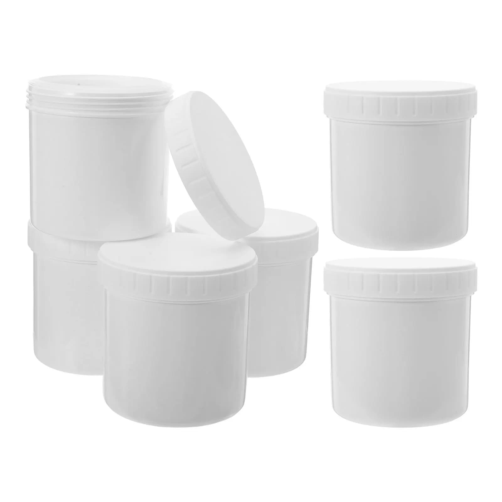 6Pcs Food Grade Airtight Storage Jars Leakproof Plastic Screw Top Kitchen Containers for Cereal Coffee Beans Protein Powder Oats