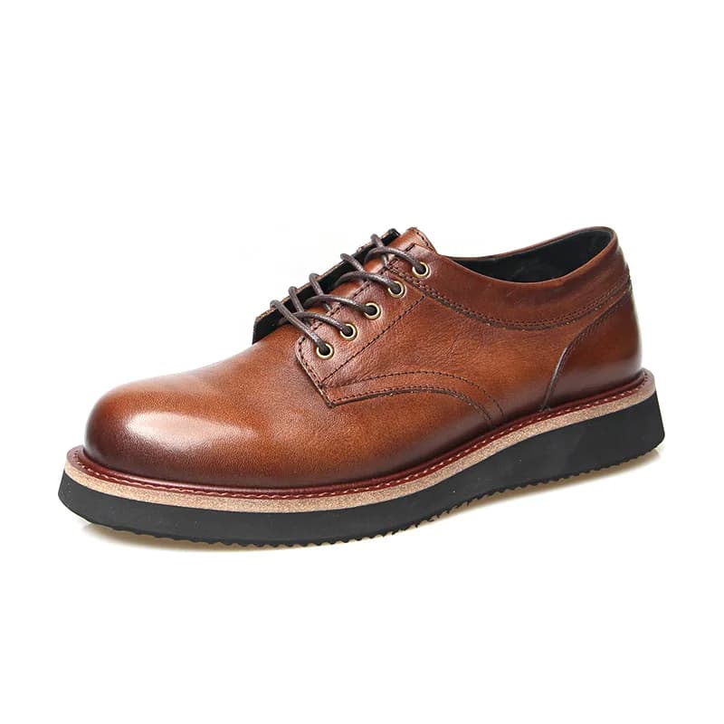 European American Genuine Leather Boat Shoes Lace-up Design Real Leather Vintage Man Footwears Boy Cool Casual Male Shoes A261