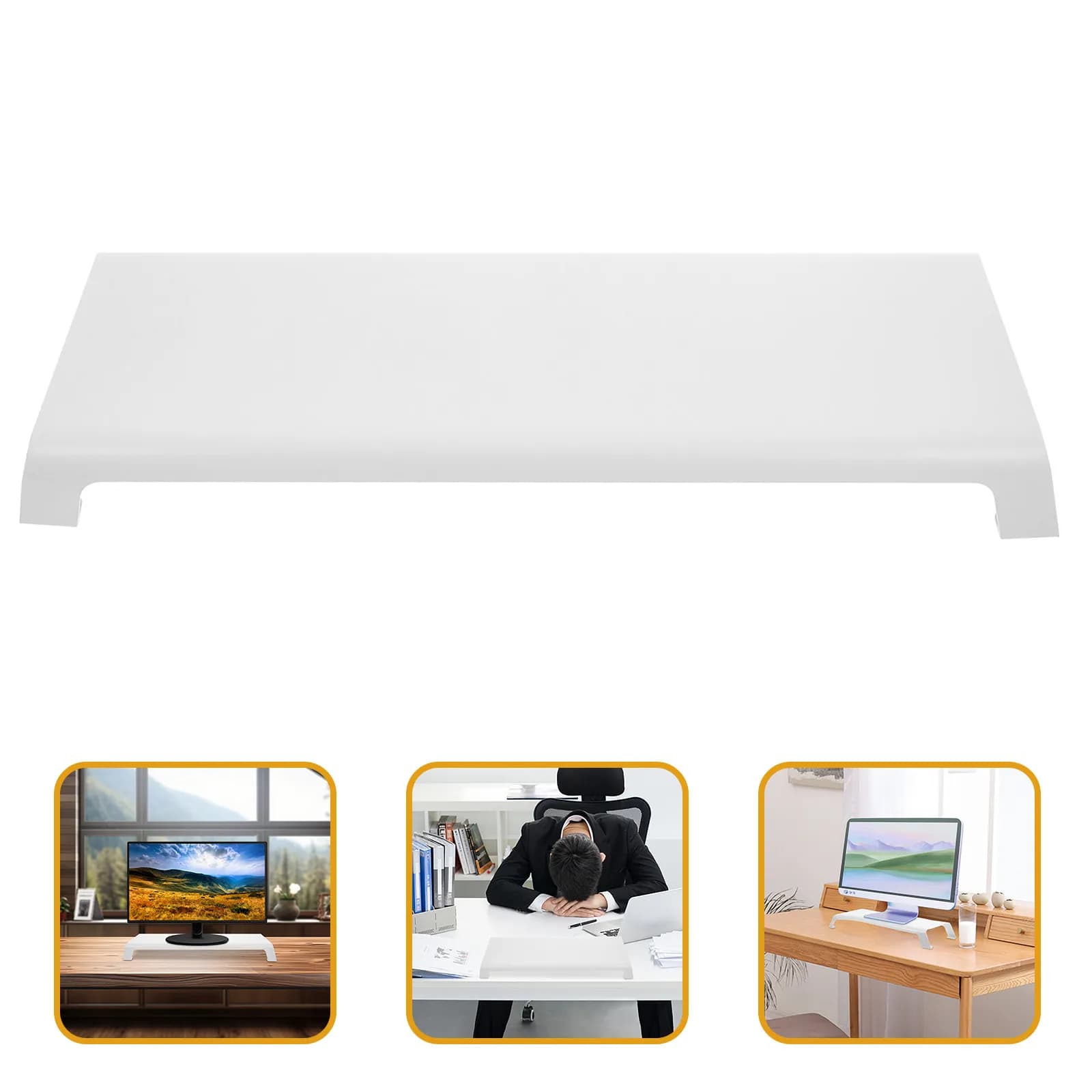 Aluminum Alloy Monitor Riser Stand Desktop Computer Screen Elevator Ergonomic Laptop Holder for Office Study Bedroom Eye Strain