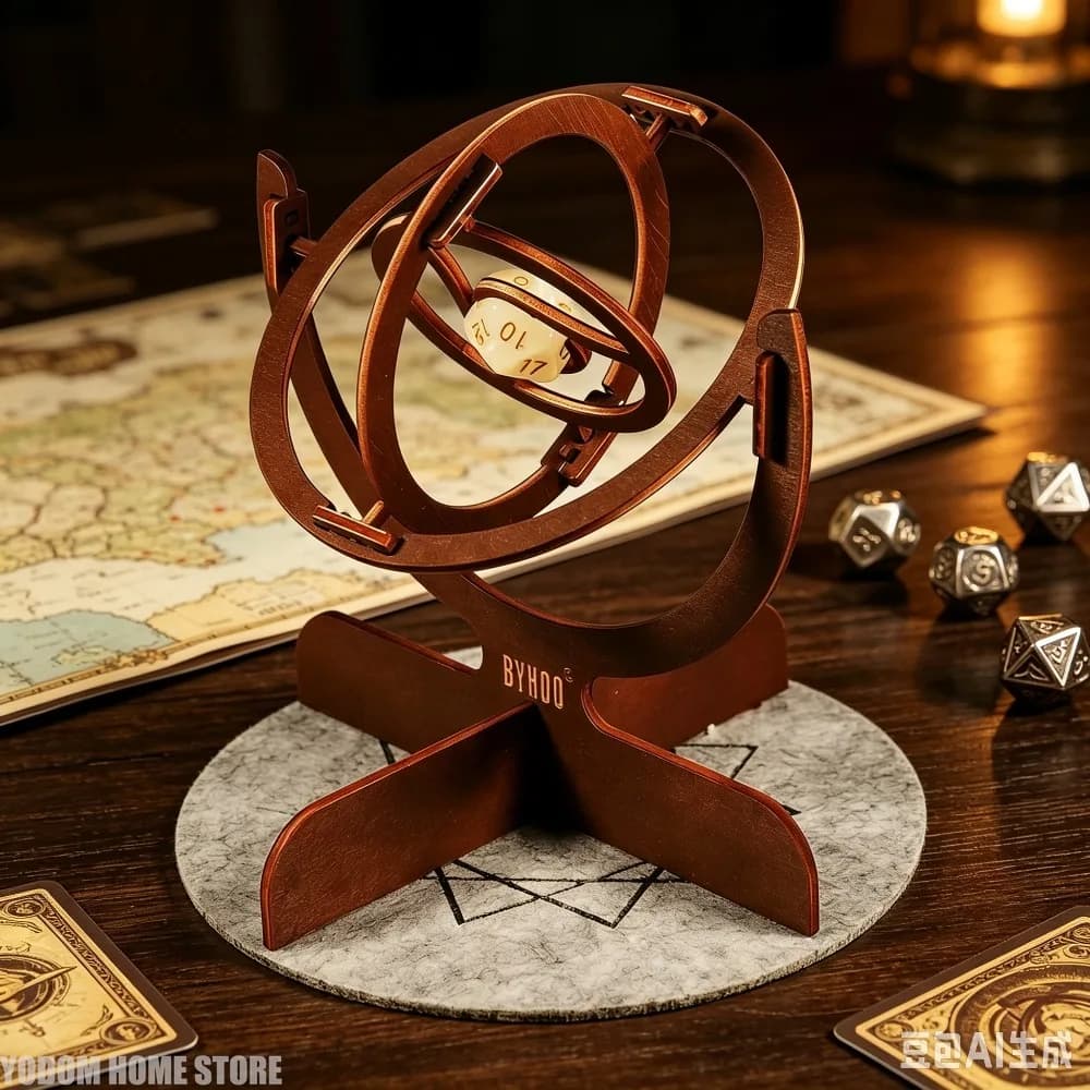 Dice Bracket Wooden Universal Sphere Dice Cage Board Game Dice Display Stand