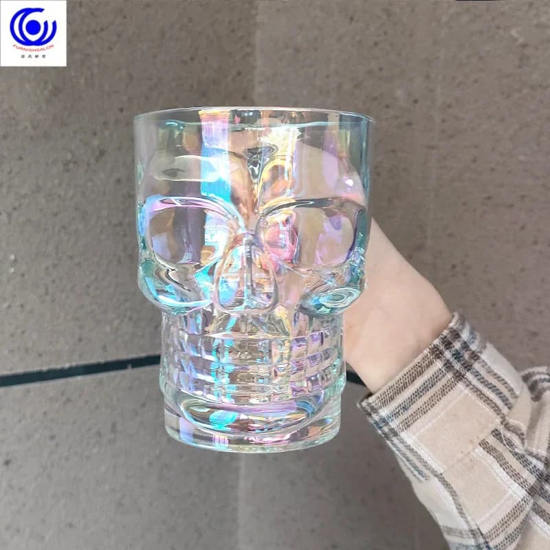 Boccale da birra con cinturino a teschio Tazza da birra da bar colorata con bagliore personalizzato