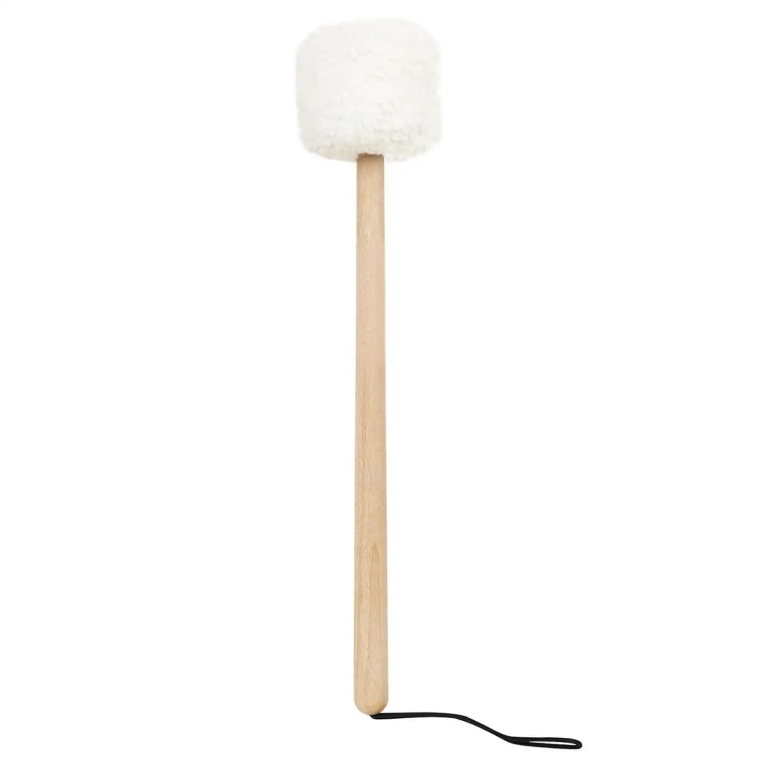 Gentle Sound Meditation Bowl Mallet Beech Wood Handle Wool Felt Head Percussion Striker with Wrist Loop for Singing Bowls Gongs
