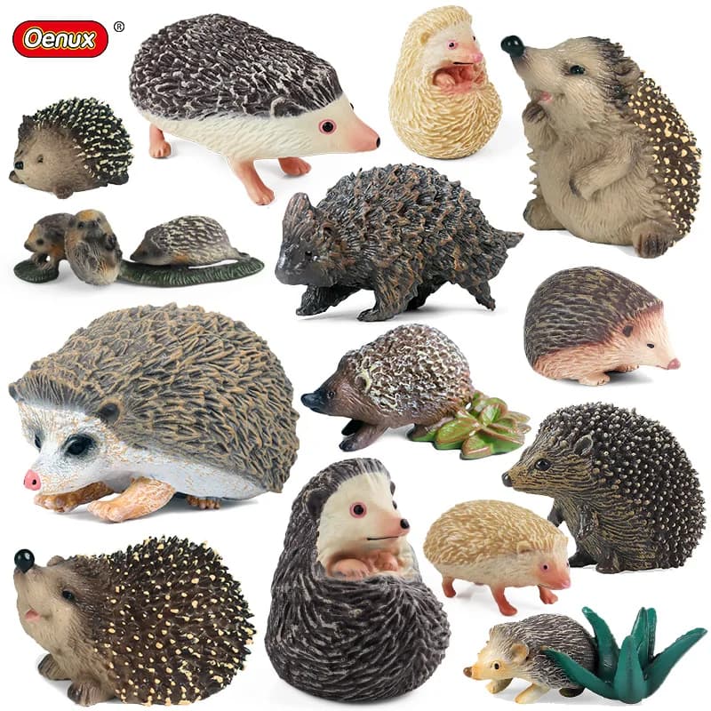 Oenux Simulazione Selvaggia Foresta Animali Riccio Modello Action Figures Cake Topper Bomboniera Carino Educazione Giocattolo per bambini Regalo