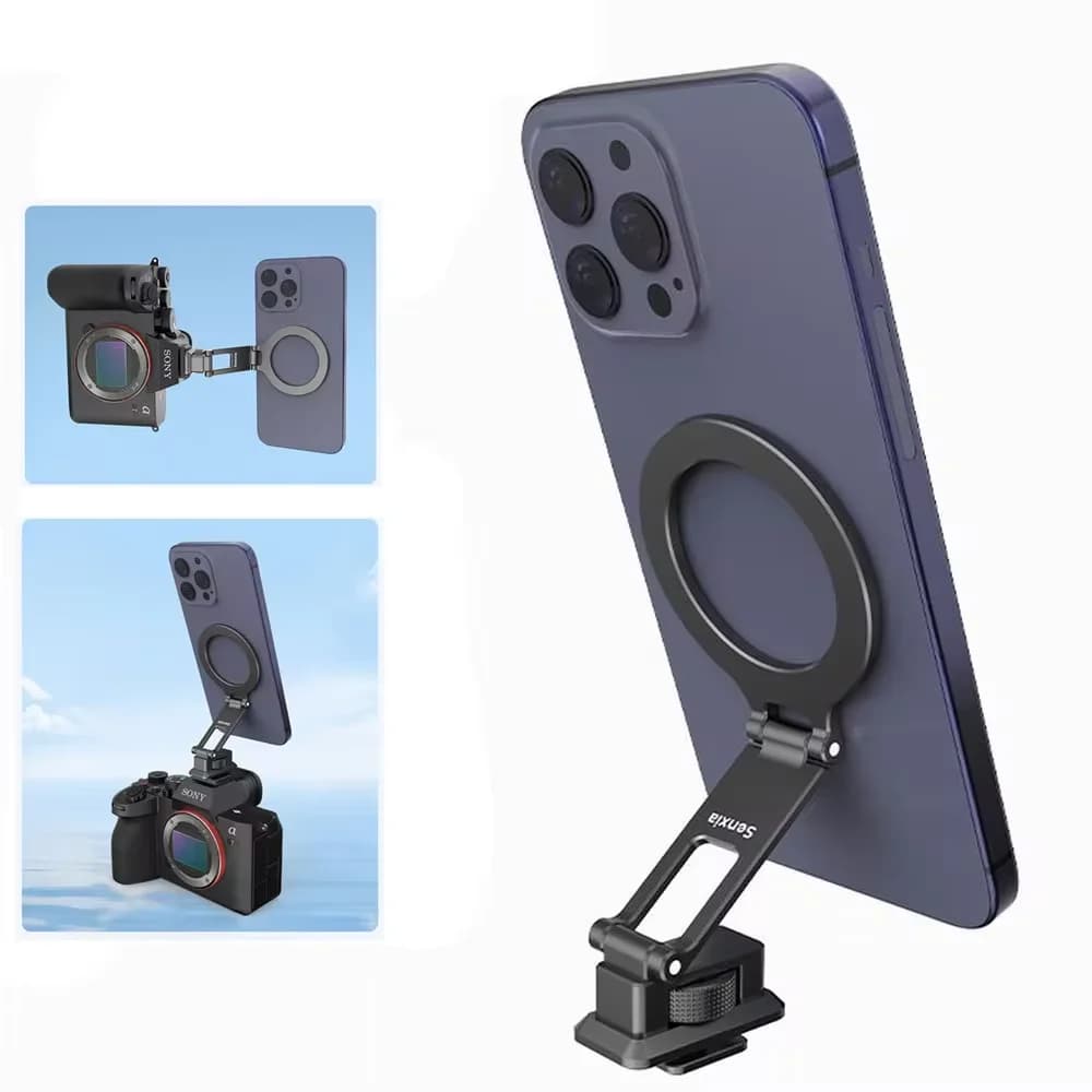 2026 Supporto per telefono magnetico con slitta calda per fotocamera in alluminio con supporto per telefono Arca Coldshoe per staffa per monitor Samsung MagSafe Iphone 17-12