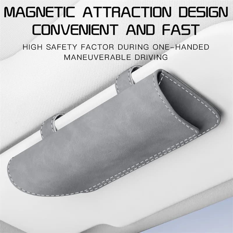 Car Glasses Case Organizer Storage Car Eyeglass Case Glasses Box For Car Sun Visor Organizer Sunglasses Suede Glasses Case