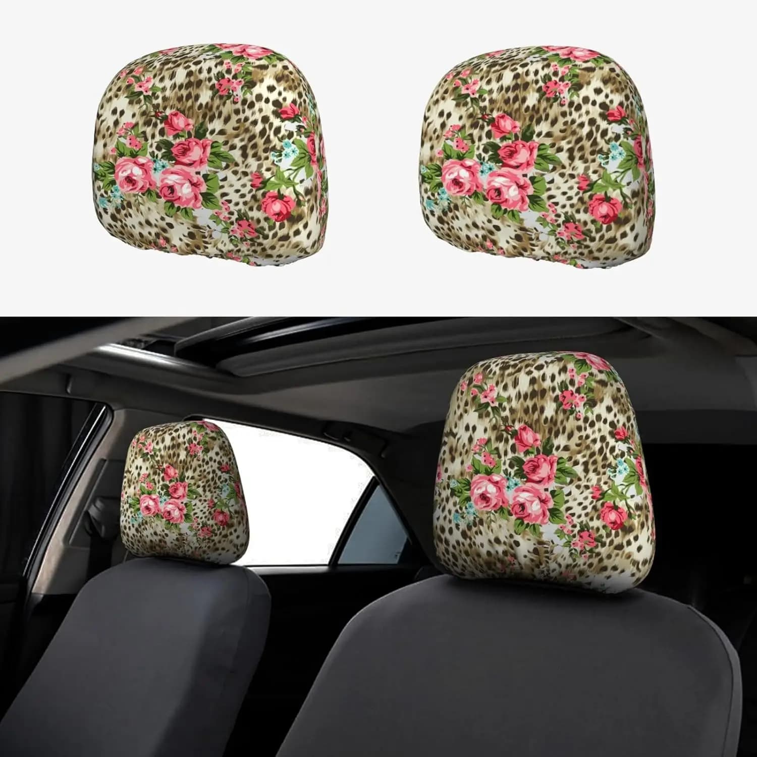 Headrest Covers for Car Seat Covers for Car Seat Universal Custom Headrest Covers for Elastic Car 2 pieces