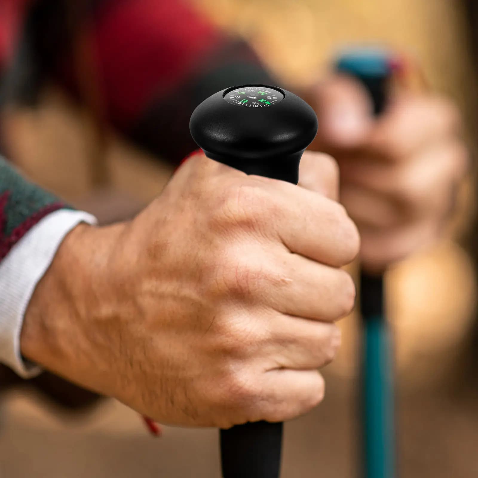 Trekking Stick Compass, Hiking Stick Cover, Aluminum Alloy Light, Outdoor Climbing Tool, Comfortable Handle