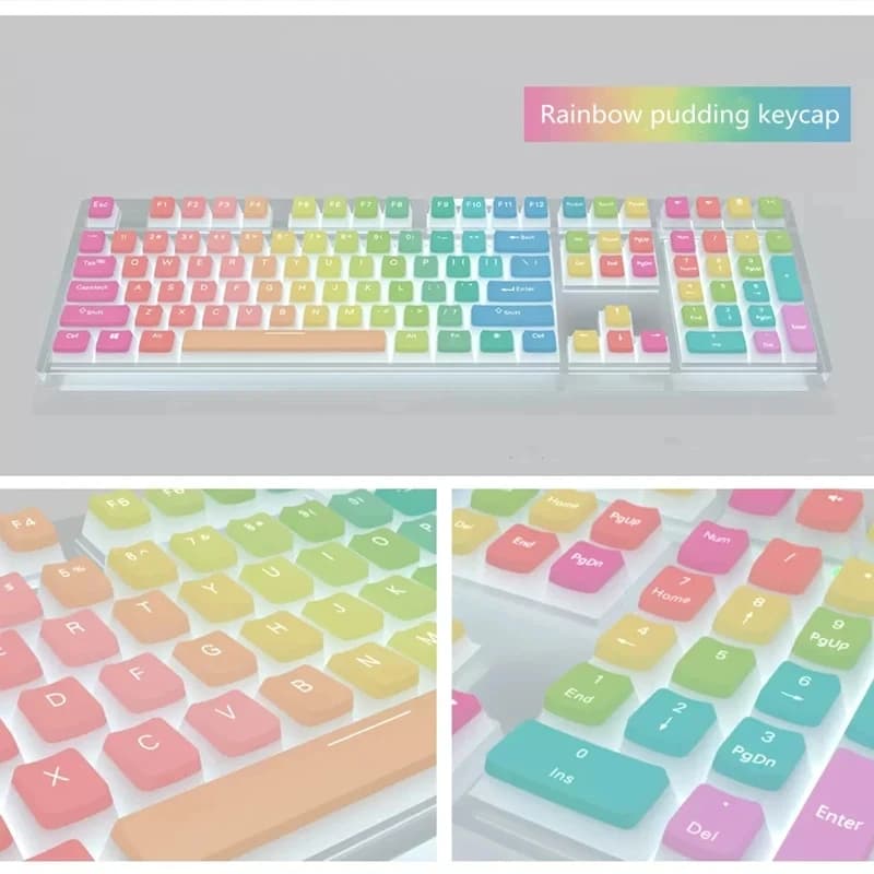 PBT Backlit Key Caps OEM Profile 116 Keys Pudding Keycaps For Cherry MX Switch Mechanical Keyboard With ISO Enter For EU Layout
