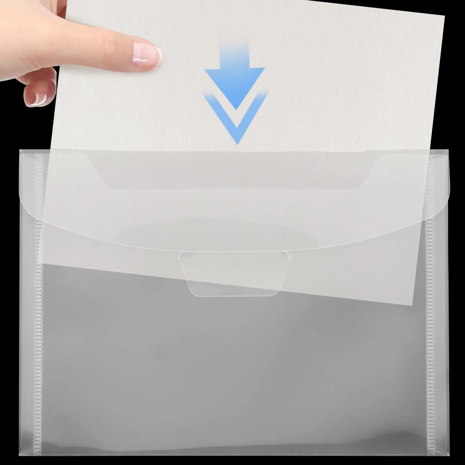 40Pcs Document Folder Clear File Bags PP Transparent Document Organizers Lightweight Multifunctional File Protectors for Office