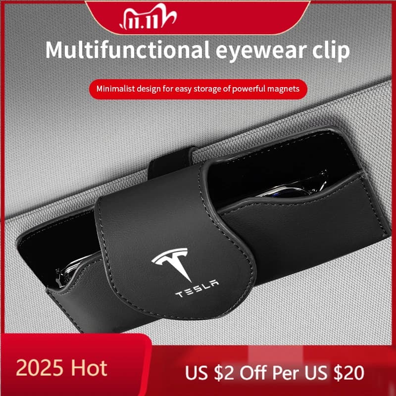 Adesivo per auto Logo per auto montato parasole scatola per occhiali accessori interni auto per Tesla Y S Cybertruck X modello 3 bobina Highland Spa