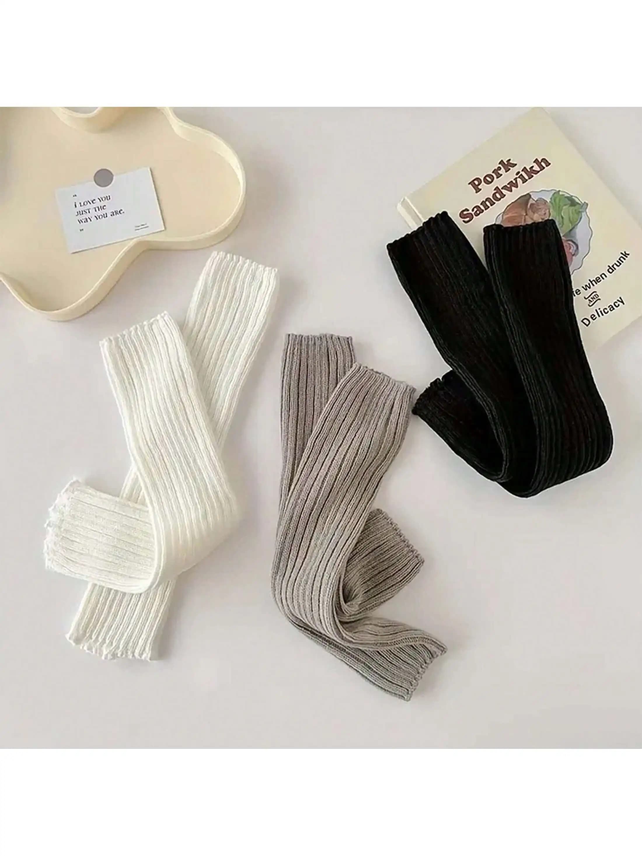 1 pair of solid mushroom warmers: warm women winter socks for Christmas parties and casual dresses