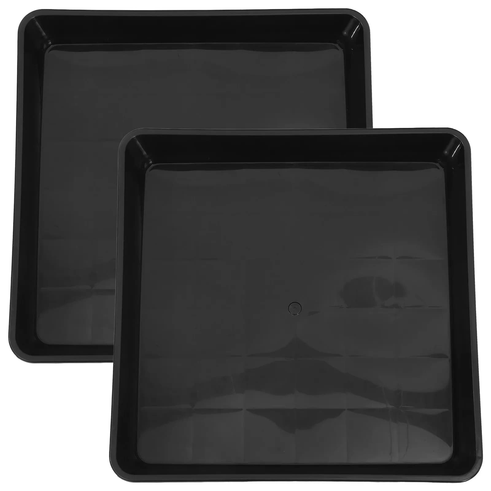 2 Pezzi Sottovaso Plastic Square, Tray Harvests for Flowers Jars, Internal Use and Exterior, Tray for Plants