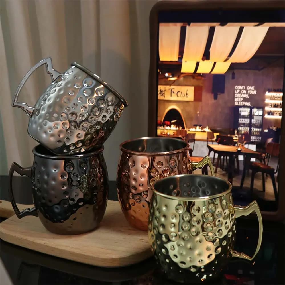Articoli per feste Tazza da vino Tazza da mulo di Mosca Russia Bicchieri da bere Tazza in acciaio inossidabile Strumento da bar Tazza da birra Bar