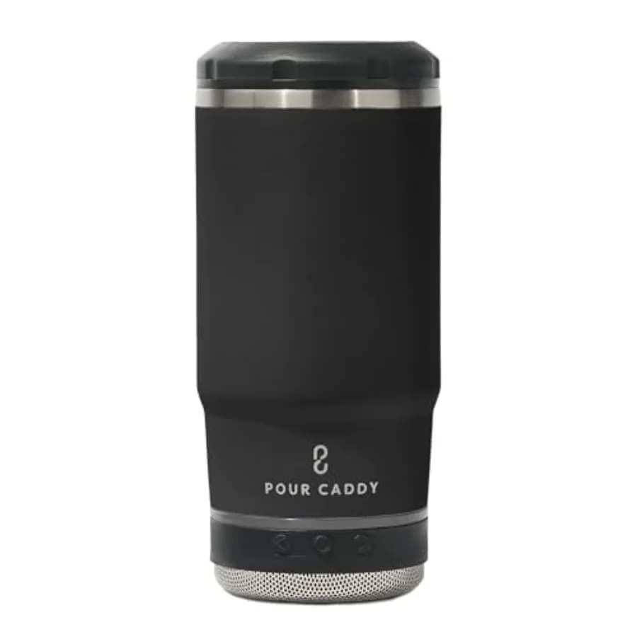 Vibe 4 in 1 Chill and Brew, altoparlante Bluetooth con supporto per lattine e bottiglie, isolato per bevande calde o fredde, a doppia parete in acciaio inox.