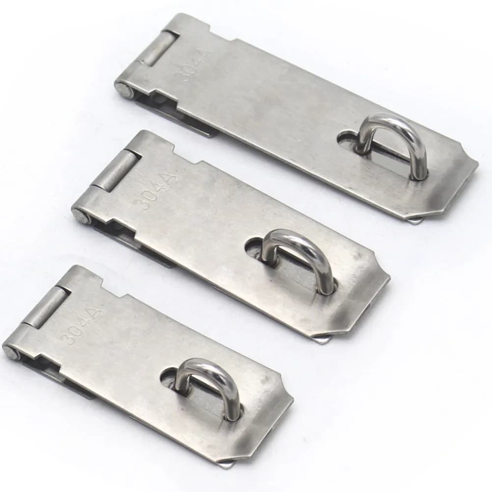 2Pcs Stainless Steel Lock Hasp Strong Padlock Hasp Lock for Cabinet Drawer Gate Door General Security Concealed Screws