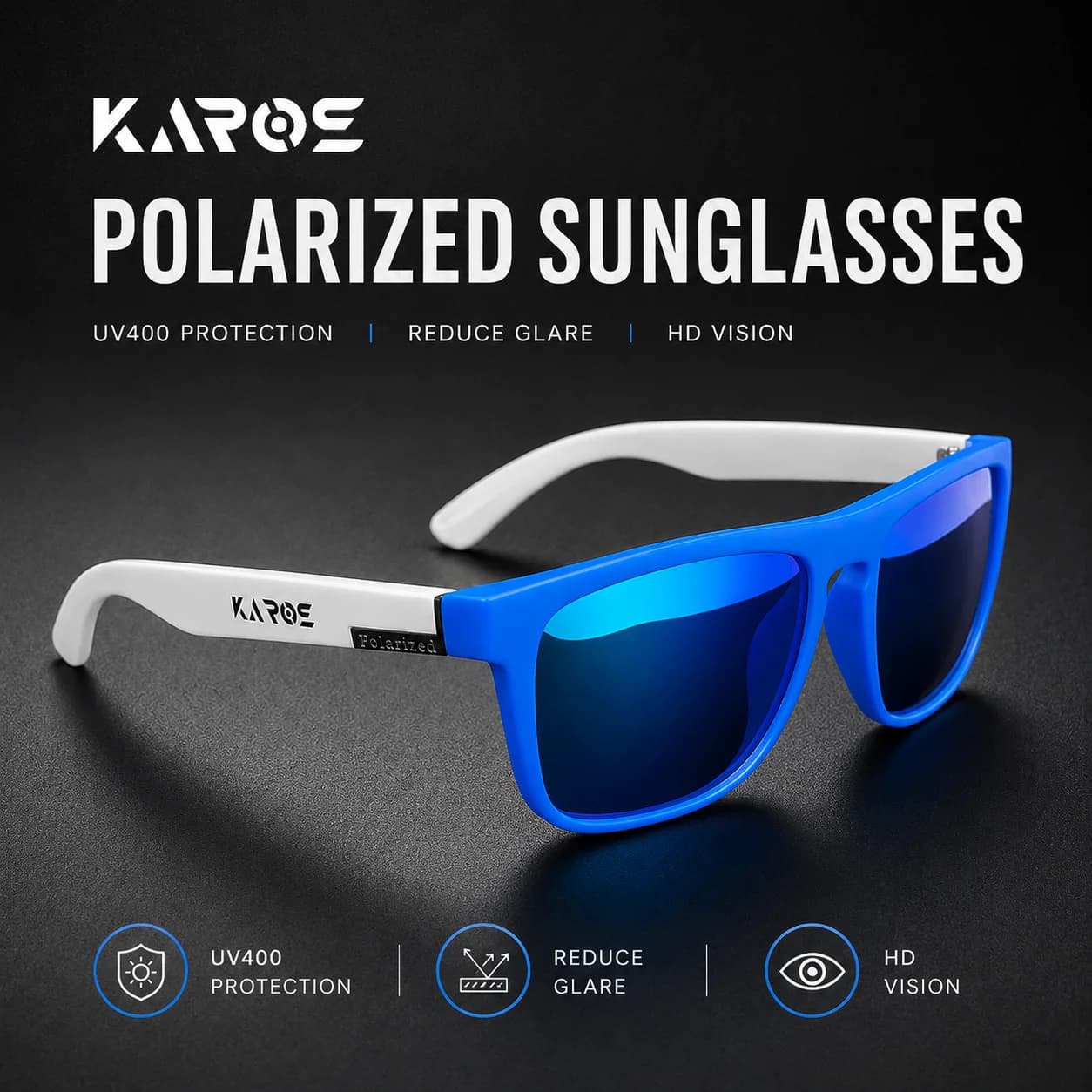 KAROS Original Design Luxury Men Polarized Sunglasses Sports Driving Square Sun Glasses Fashion Women Shades ColorfulEyewear