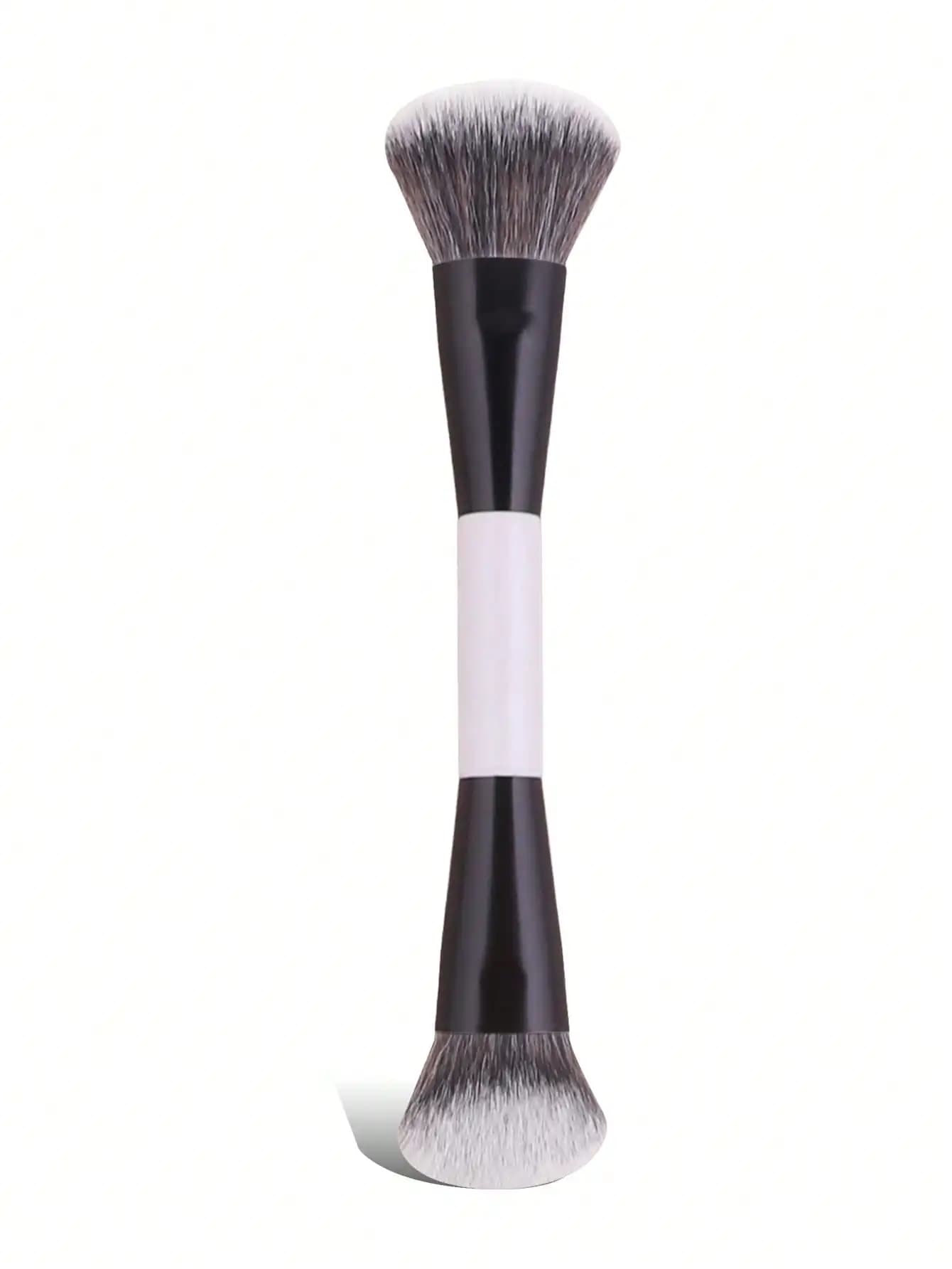 1 paio di pennelli per trucco a doppia punta, pennello per fondotinta e cipria, pennelli per trucco multifunzionali, strumenti per trucco professionali, ideali per sfumare e regalare, pennello per fondotinta, pennello per correttore, pennello per cipria, pennello per contorno, pennello per fard, pennello per sopracciglia, pennello per base