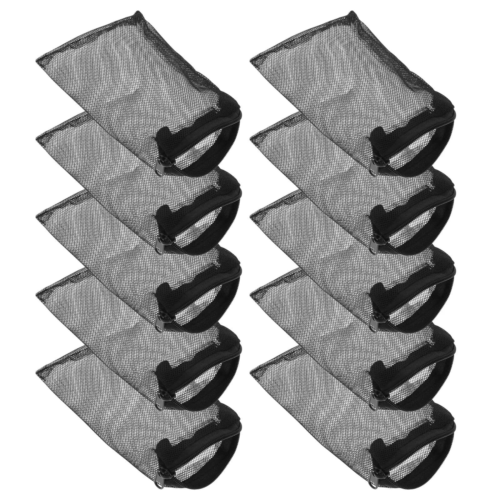 10 Sacchetti Filtro per Acquario in Rete con Cerniera Riutilizzabili per Sistema di Filtraggio Acqua per Vasche e Laghetti, Compatibili con Carbonio e Ceramica