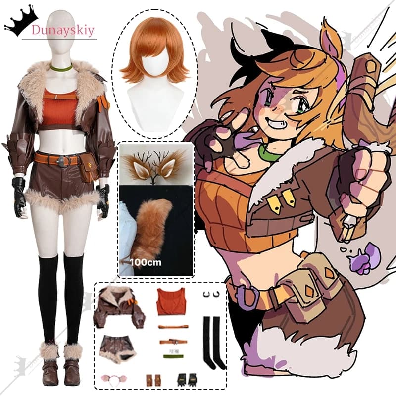 Rivali Doreen Verde Cosplay Scoiattolo Ragazza Costume Coda Fascia Travestimento Costumi da donna Anime Party Suit Gioco di ruolo xs-3xl
