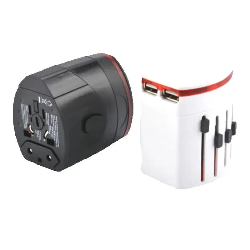 Adattatore universale universale bianco nero 5V 2.1A doppia porta USB adattatore di alimentazione ca da viaggio con AU US UK convertitore presa EU