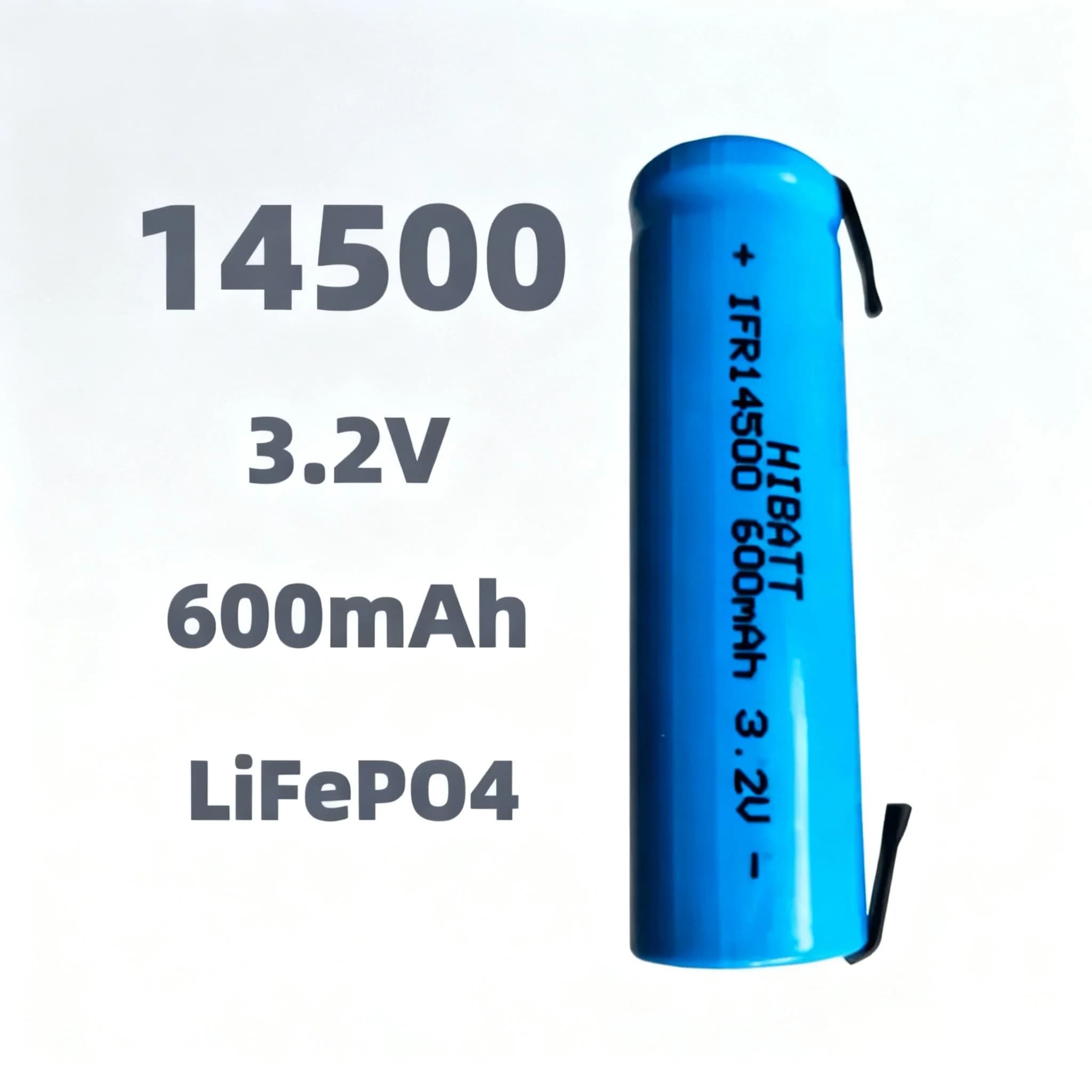 14500 LiFePO4 Battery 3.2V 600mAh with welding tabs for doorbell Radio Mouse Electric Toothbrush Electric Flashlight Microphone Toy