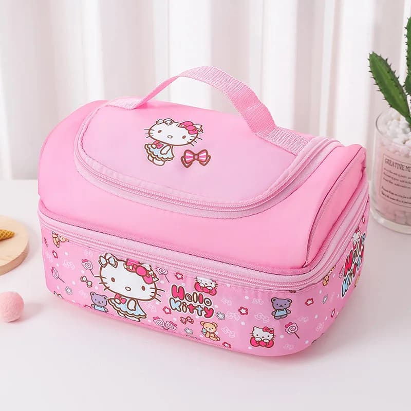 Sanrio hello kitty doppia borsa per il pranzo borsa termica borsa tote bag bento cartone animato pasto carino