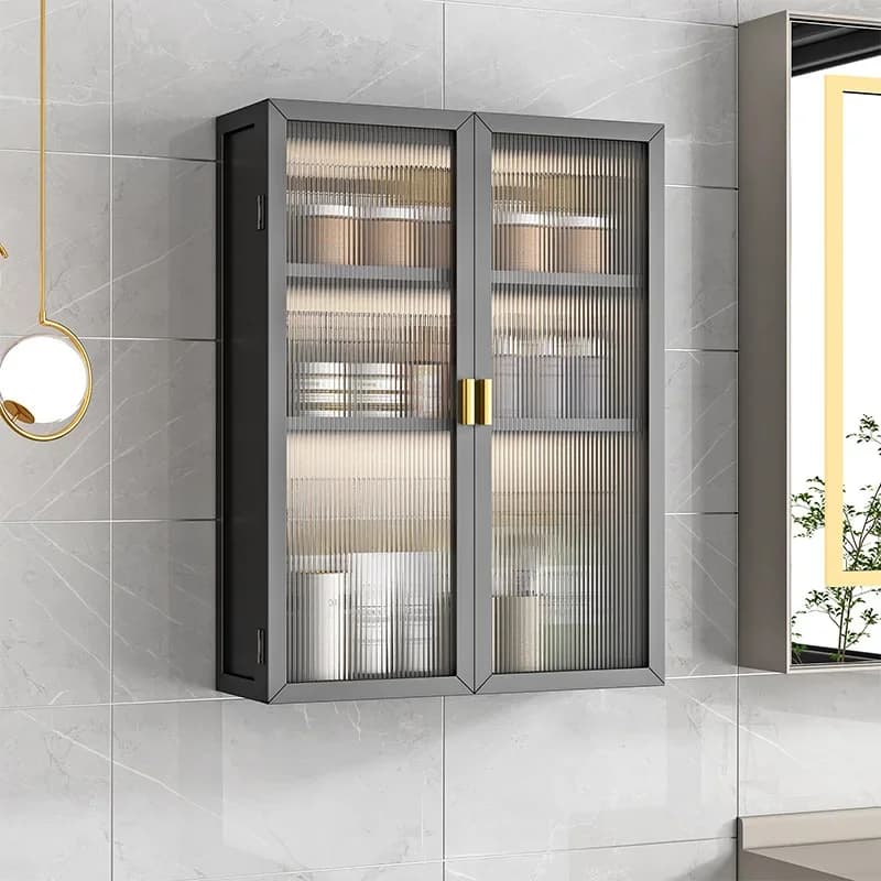 Factory No Punching Bathroom Rack Toilet Cosmetics Storage Cabinet Wall Hanging Washstand Wall Hanging Cabinet Bathroom Cabinet