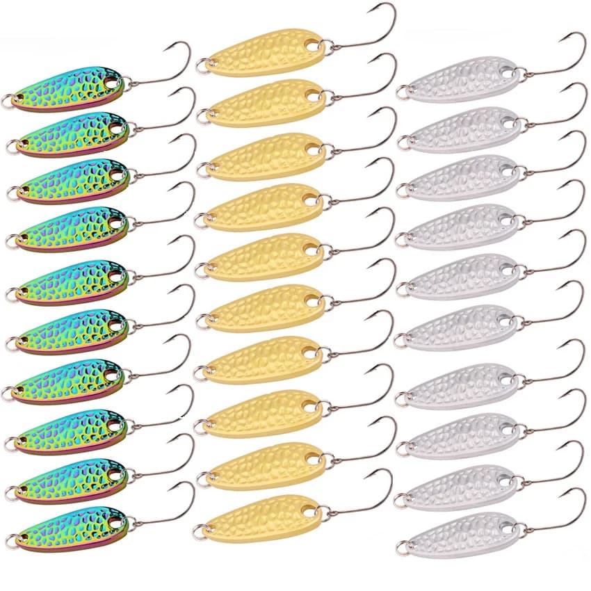 20/30 pz 7g 5g 3.5g 2.5g Mini Cucchiaio Da Pesca Esche Set Wobbler Metallo Vib Vibrazione Spinner Affondamento Esca Dura Pesca Accessori