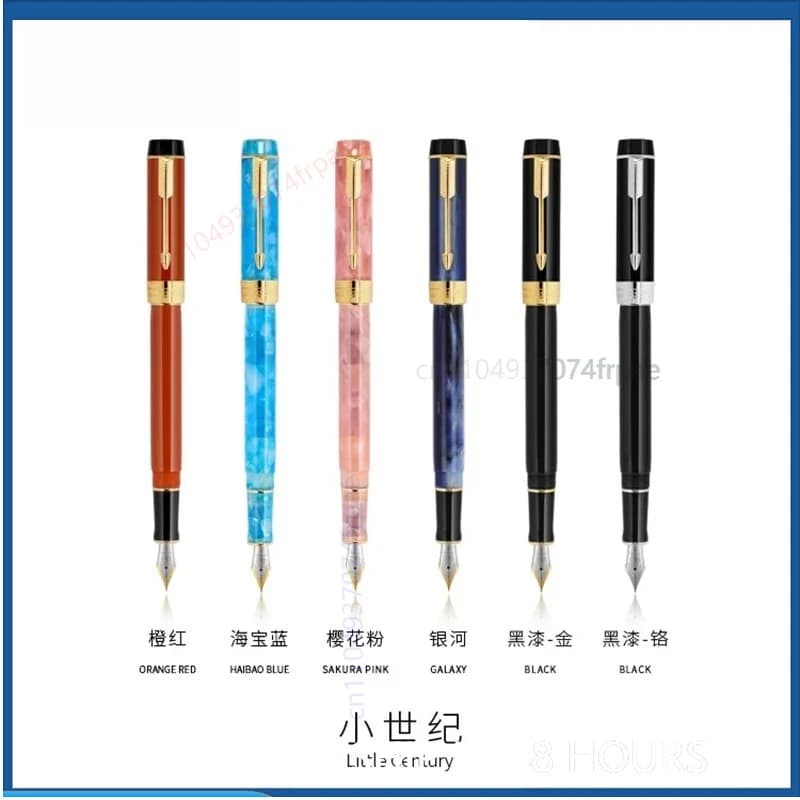 For Jinhao Century 100 Mini Tofu Fountain Pen Acrylic Screw Cap 26# Large Nib Replaceable Ink Cartridge Stationery