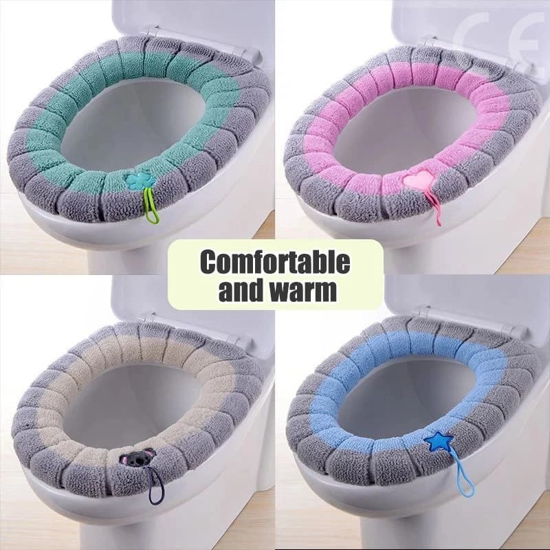 1 Pack of Color Sewn Toilet Mat Portable Knitted Washable Anti-freeze Cover Waterproof Wrinkled Or Universal Type