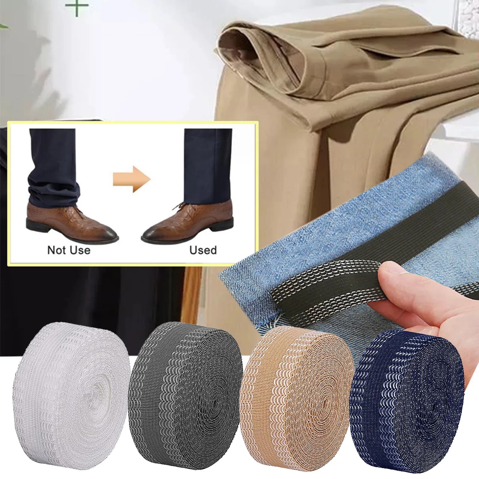 Nastro autoadesivo per accorciare i bordi dei pantaloni Nastro per accorciare i bordi dei pantaloni Orlo in pasta Ferro sui pantaloni Jeans Regolare la lunghezza dei vestiti