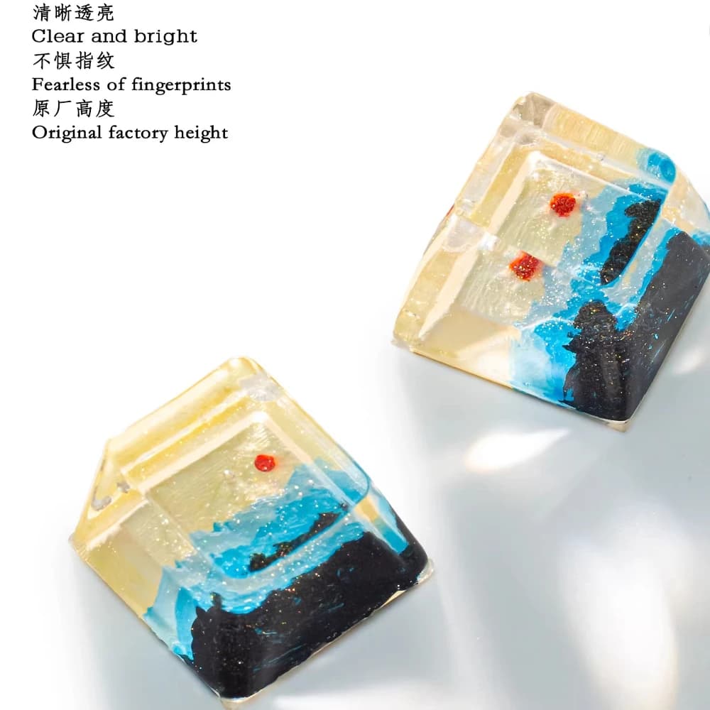 Keycap artistico dipinto a mano, personalizzato, profilo Cherry, artigianale, traslucido, 1 pezzo, accessori per tastiera meccanica