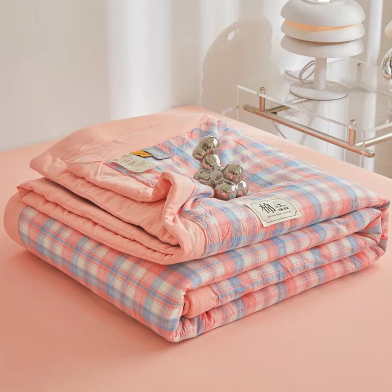 Trapunta estiva nordica in puro cotone Trapunte individuali lavate in plaid lavato Piumino a fibra lunga per letto matrimoniale queen