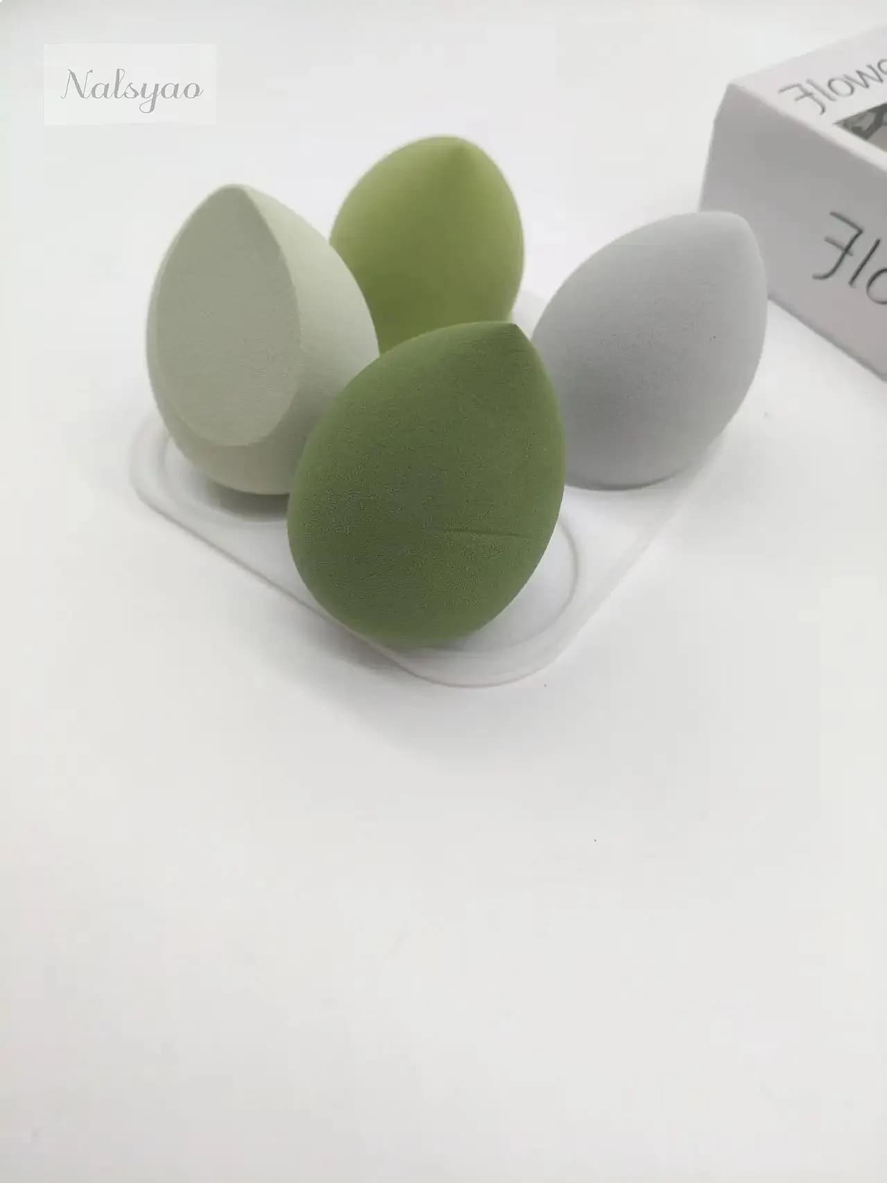 4pcs Makeup Sponge Cosmetic Puff Dry Wet Combined Foundation Egg Bevel Cut Face Blender Powder Puff