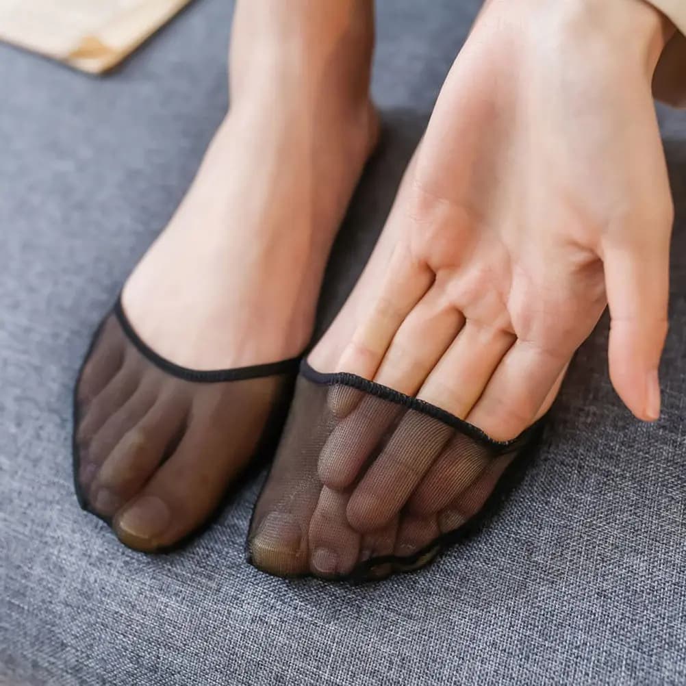 5Pairs Half Palm Socks Premium Breathable Moisture Wicking Non Slip Invisible Sandal Socks Comfortable Metatarsal Forefoot Pads