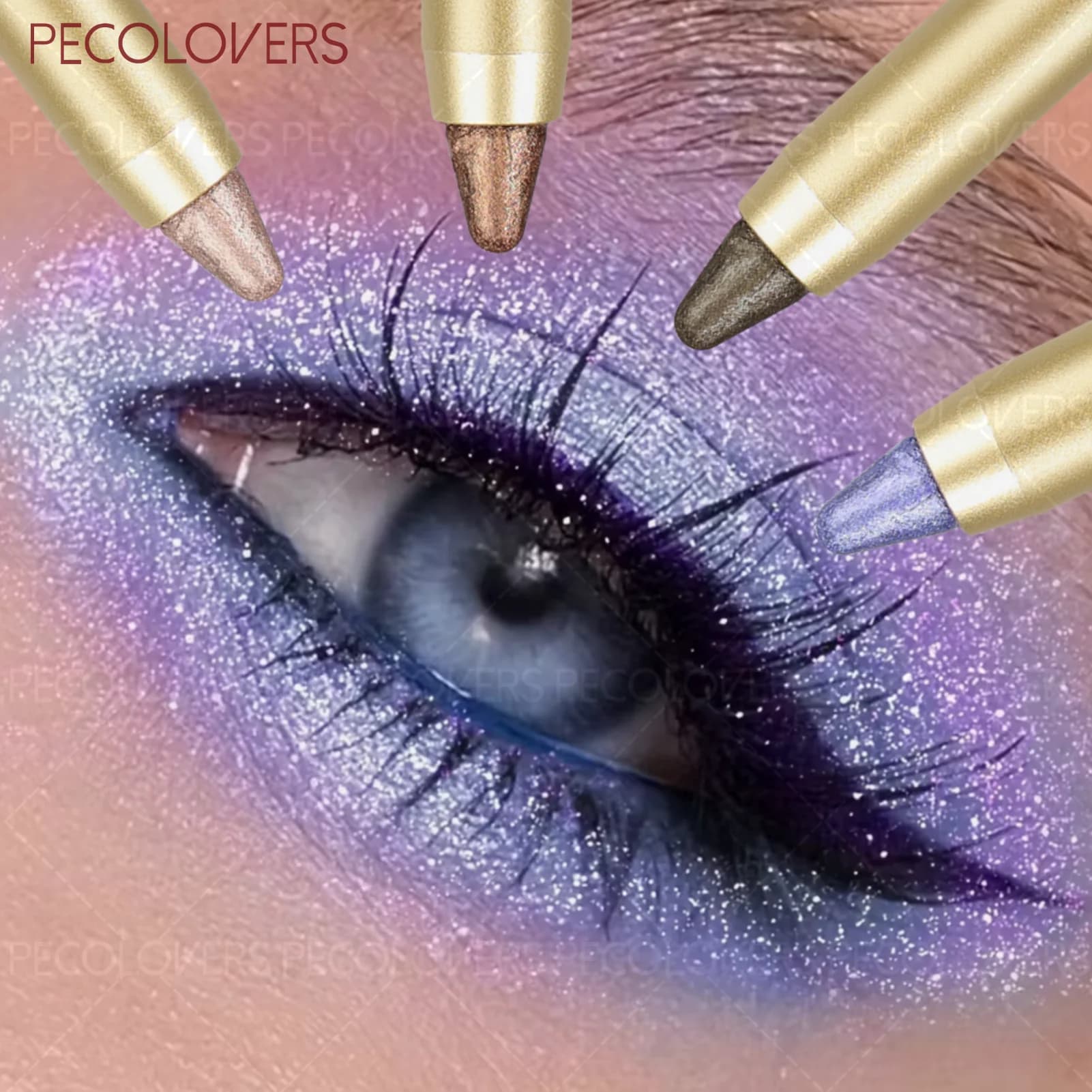 1 Penna Ombretto Multicolore Lucida, Eyeliner a Doppia Punta con Pennello Morbido, Stick Ombretto per un Look Occhi Accattivante