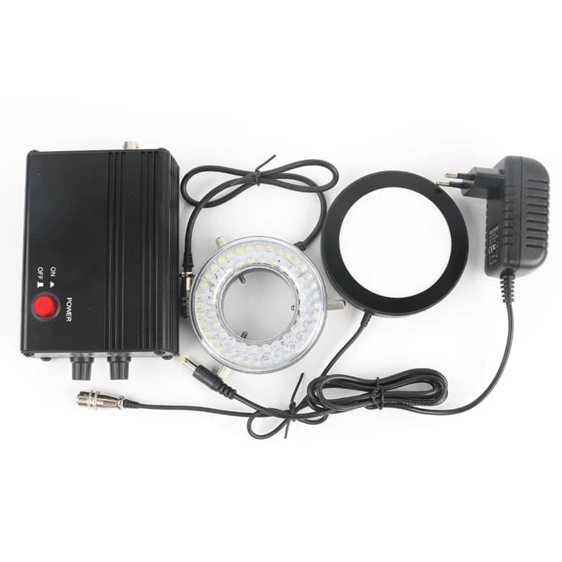 Adjustable LED ring lamp 2 in 1 of 60 pieces + lower illuminator for 95 mm diameter microscope for industrial laboratory microscope filled with light