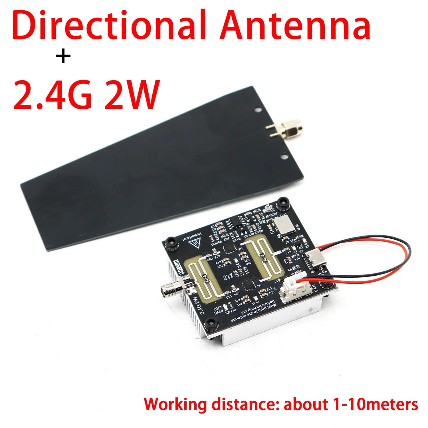 Generatore RF VCO con Sorgente di Segnale WiFi e Bluetooth 2.4GHz 2W + Antenna Direzionale per Cuffie BT 2.4G, Altoparlanti Musicali, Telecamere WiFi