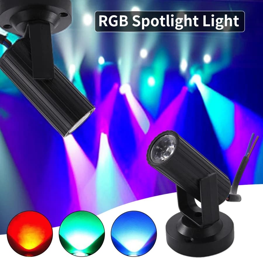 85-265V Mini RGB Faretto LED Effetto di illuminazione scenica Leggero per feste Matrimonio Mirror Ball Club Dj Disco Bar Eventi KTV