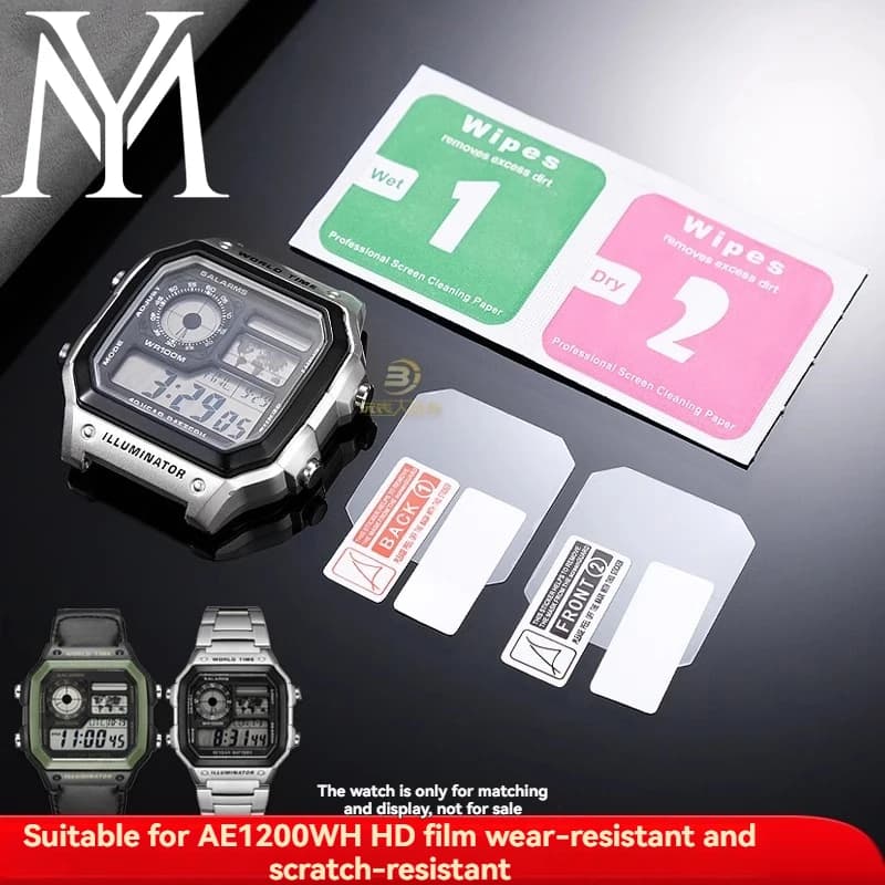 Per Casio AE1200Wh AE-1200 AE-1300 AE1200 AE-1200WHD Pellicola per orologi AE-1200WH/WHB-1A Pellicola proteggi schermo a specchio Pellicola trasparente