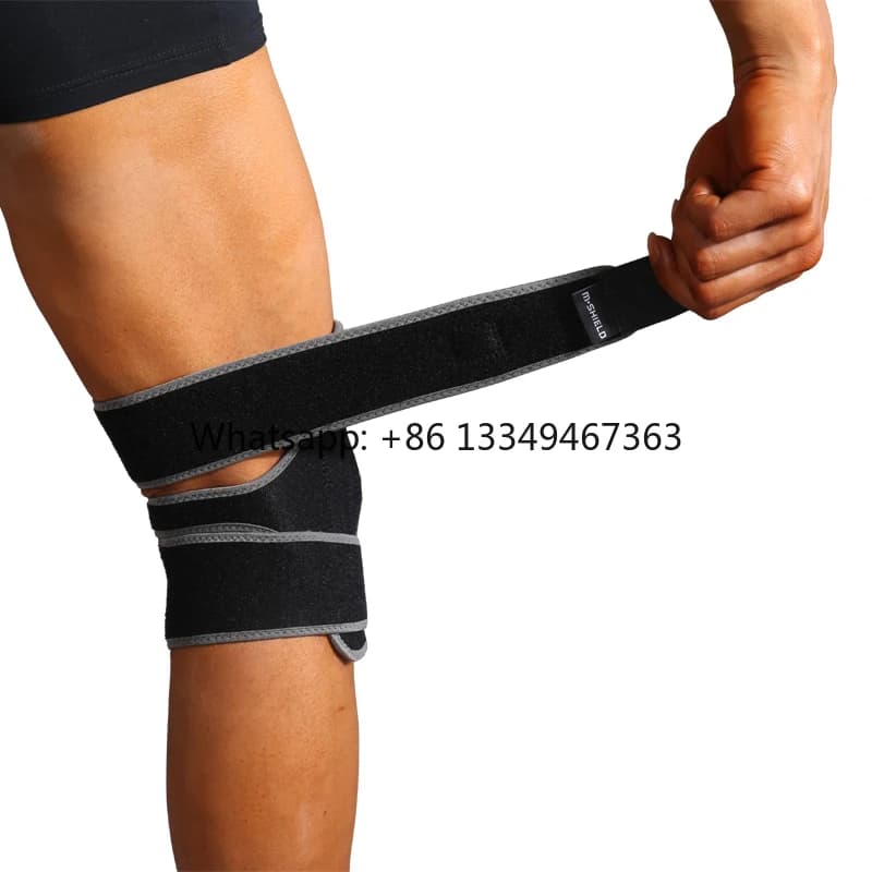 Stabilizzatore per ginocchiera unisex regolabile all'ingrosso con rondella in silicone Protezione sportiva antiscivolo Fabbrica di tutori per ginocchio