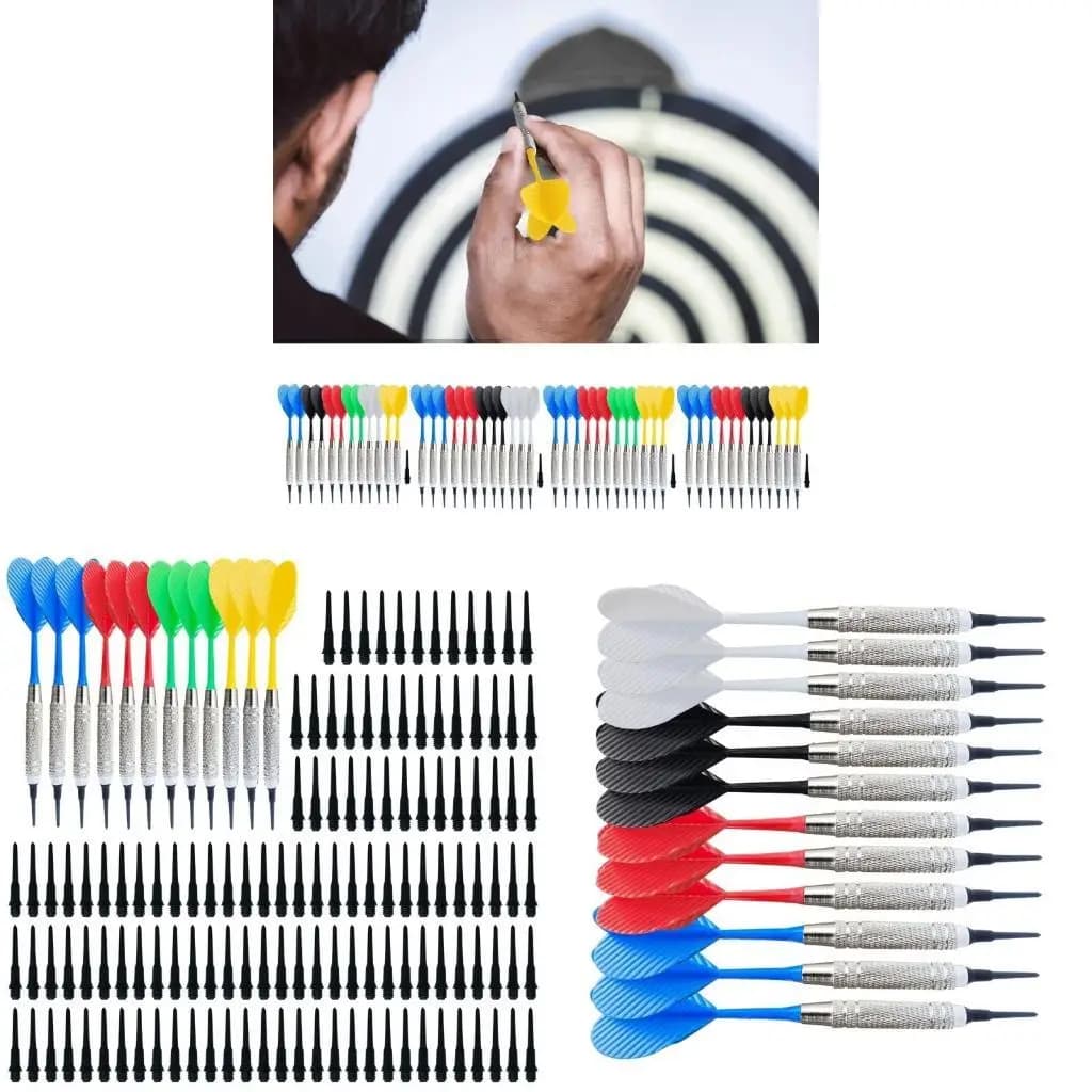 Freccette con punta morbida da 12 pezzi con punta da 100 pezzi Freccette con punta in plastica per interni semplici
