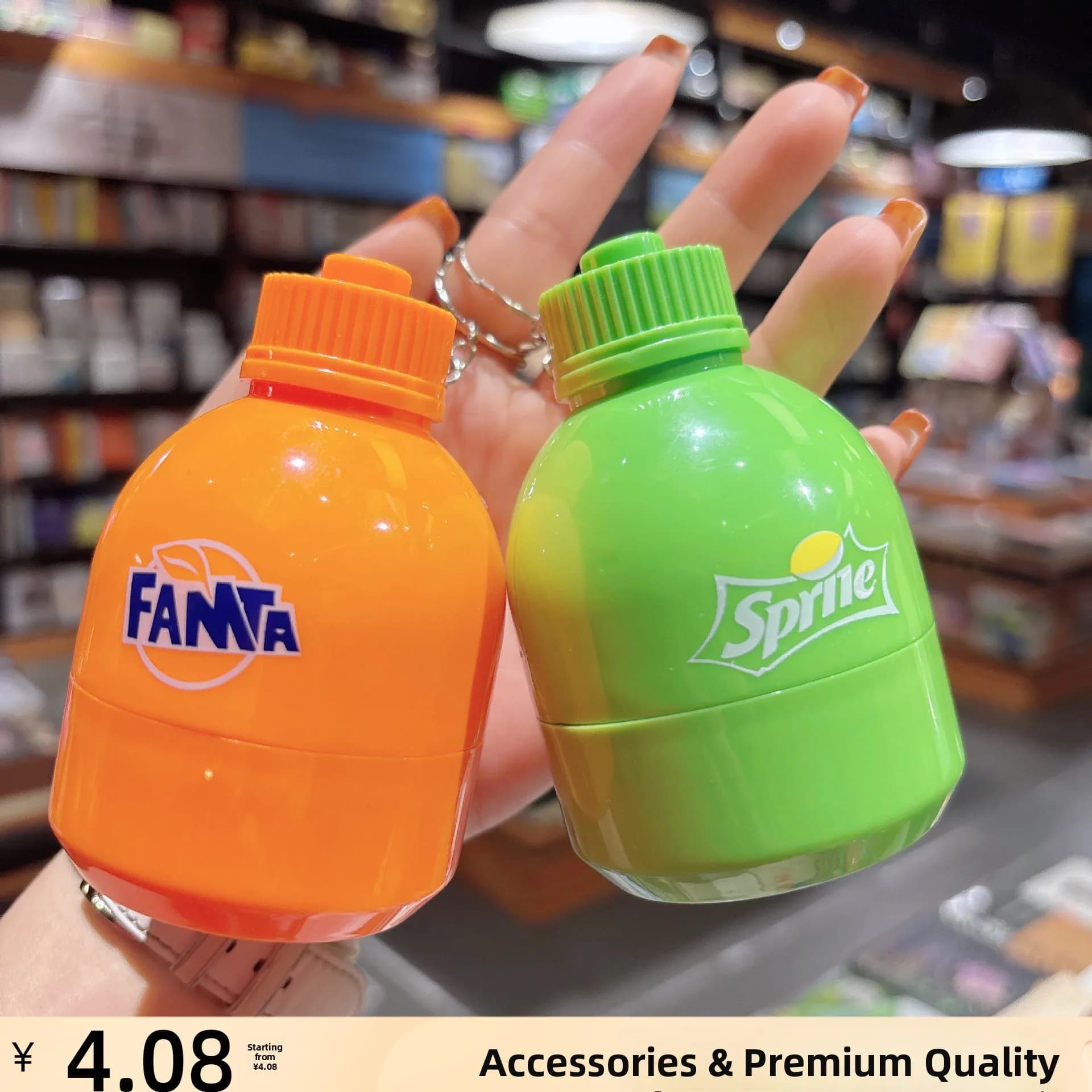 Portachiavi Fidget Spinner Creativo a Forma di Soda Cola, Decorazione Festiva Carina in Plastica, Gadget Natalizio Senza Marchio